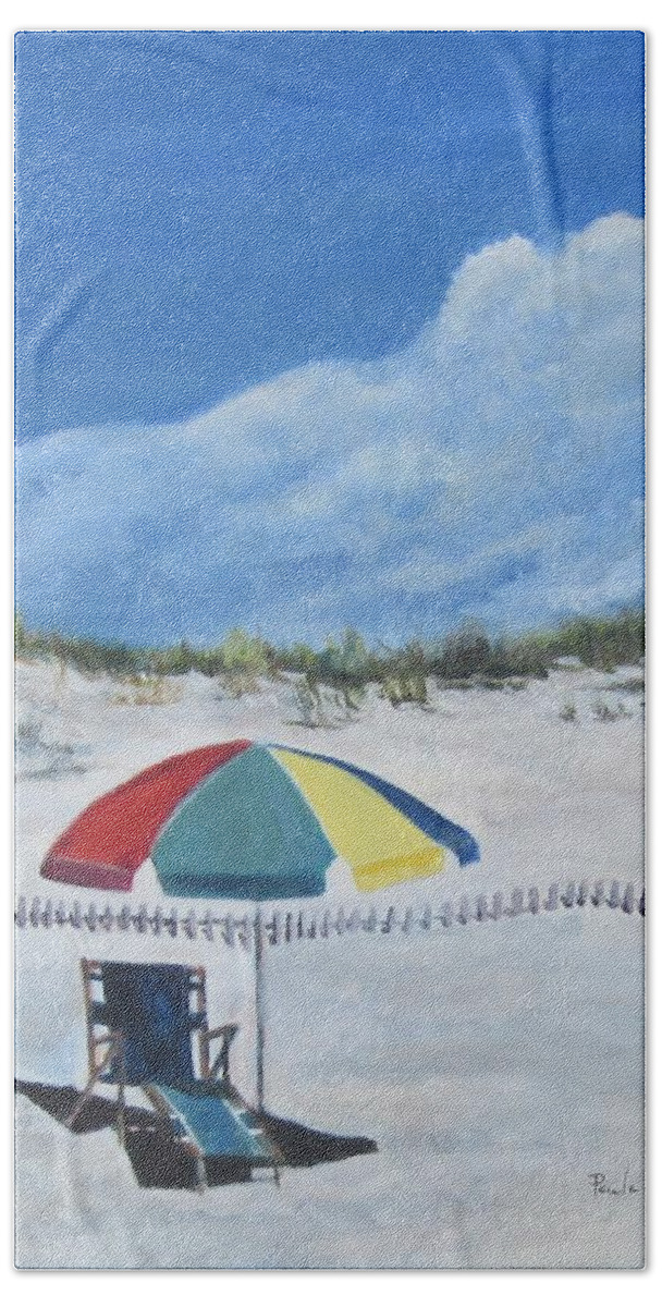 Painting Beach Towel featuring the painting Should I Stay or Should I go. by Paula Pagliughi
