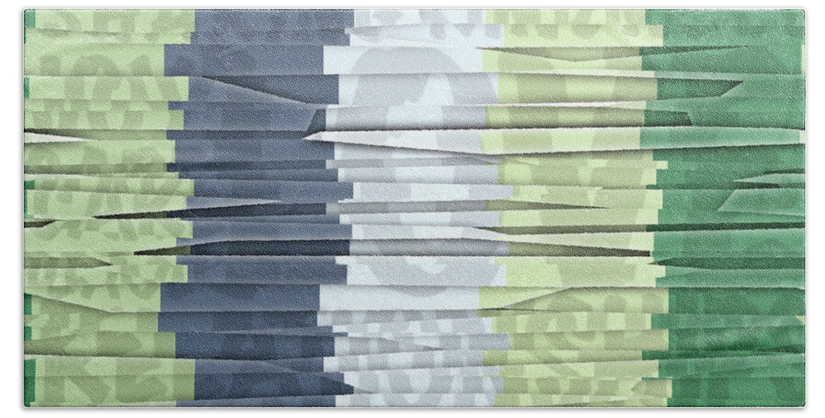 Graphic Design Beach Towel featuring the digital art Shredded Stripes by Phil Perkins