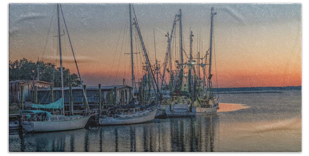 Charleston Beach Towel featuring the photograph Shrimpers Rest, Charleston by Marcy Wielfaert