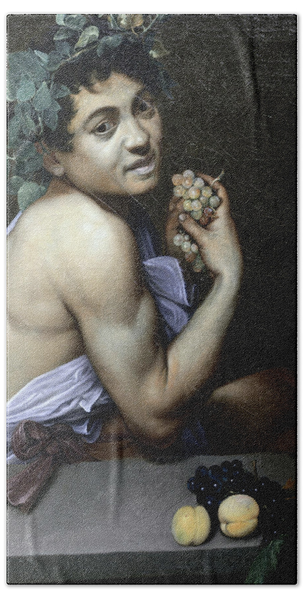 Sick Beach Towel featuring the painting Sick Young Bacchus by Michelangelo Merisi da Caravaggio