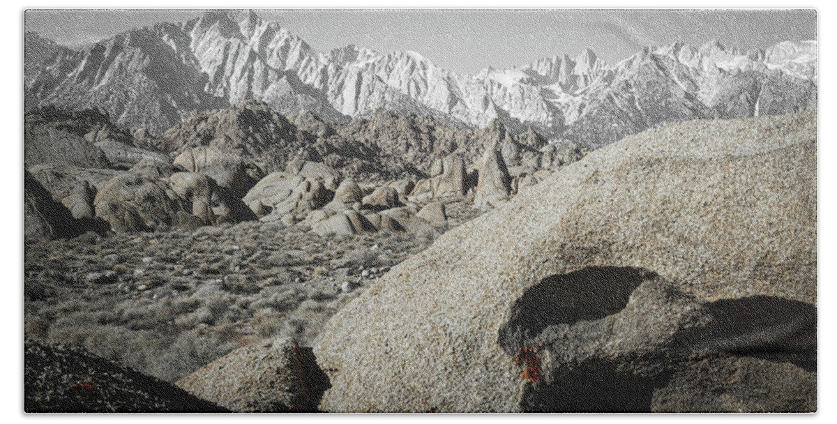 Alabama Hills Beach Towel featuring the photograph Silver Sierra View 3 by Ryan Weddle