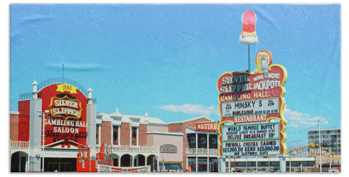 Silver Slipper Gambling Hall Saloon Beach Towel featuring the photograph Silver Slipper Casino in the Afternoon Wide by Aloha Art