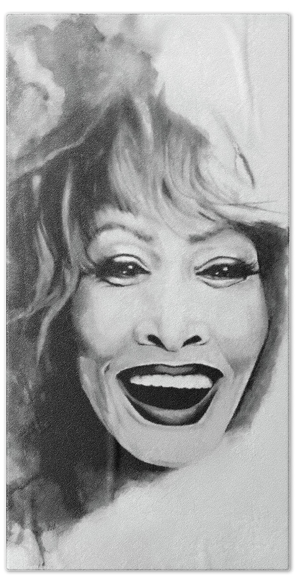 Singer Beach Towel featuring the digital art Simply the Best Tina Turner by William Walts