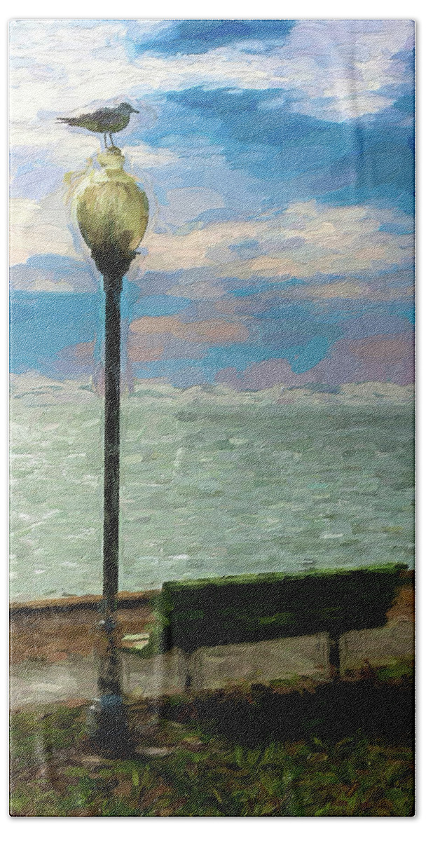 North Carolina Beach Towel featuring the painting Sitting Pretty ap by Dan Carmichael