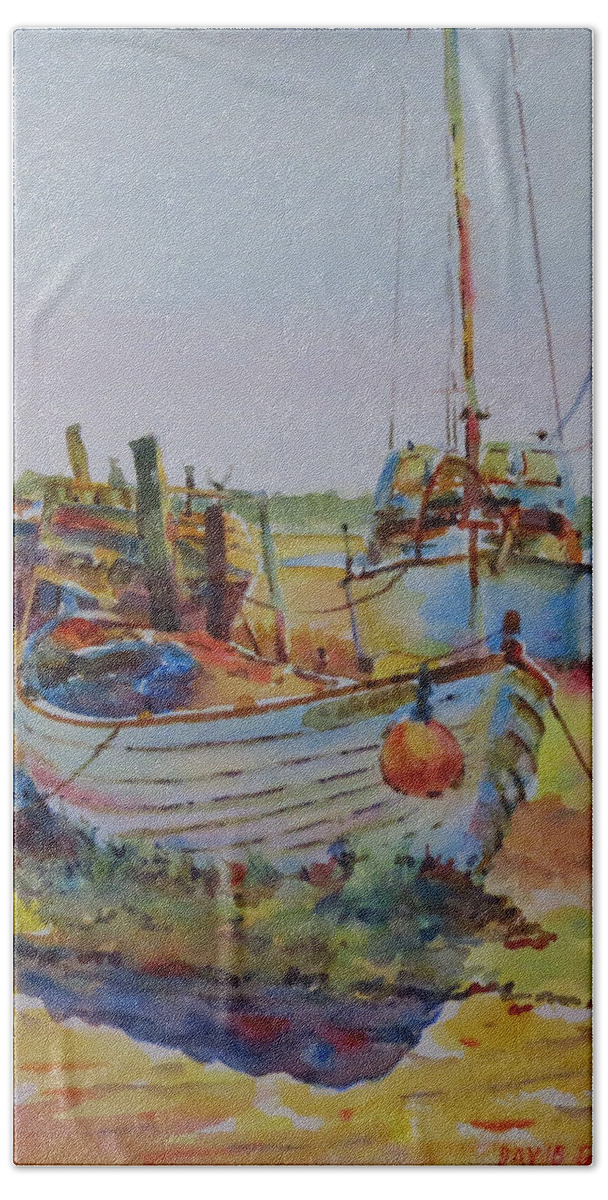 Summer Beach Towel featuring the painting Skippool Creek-G.Berry #87 by David Gilmore