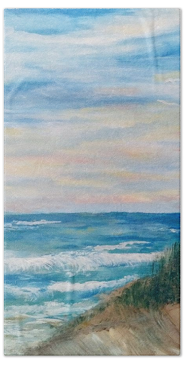 Sky Beach Towel featuring the painting Sky and Water Ahhhhhhh by Lynne McQueen