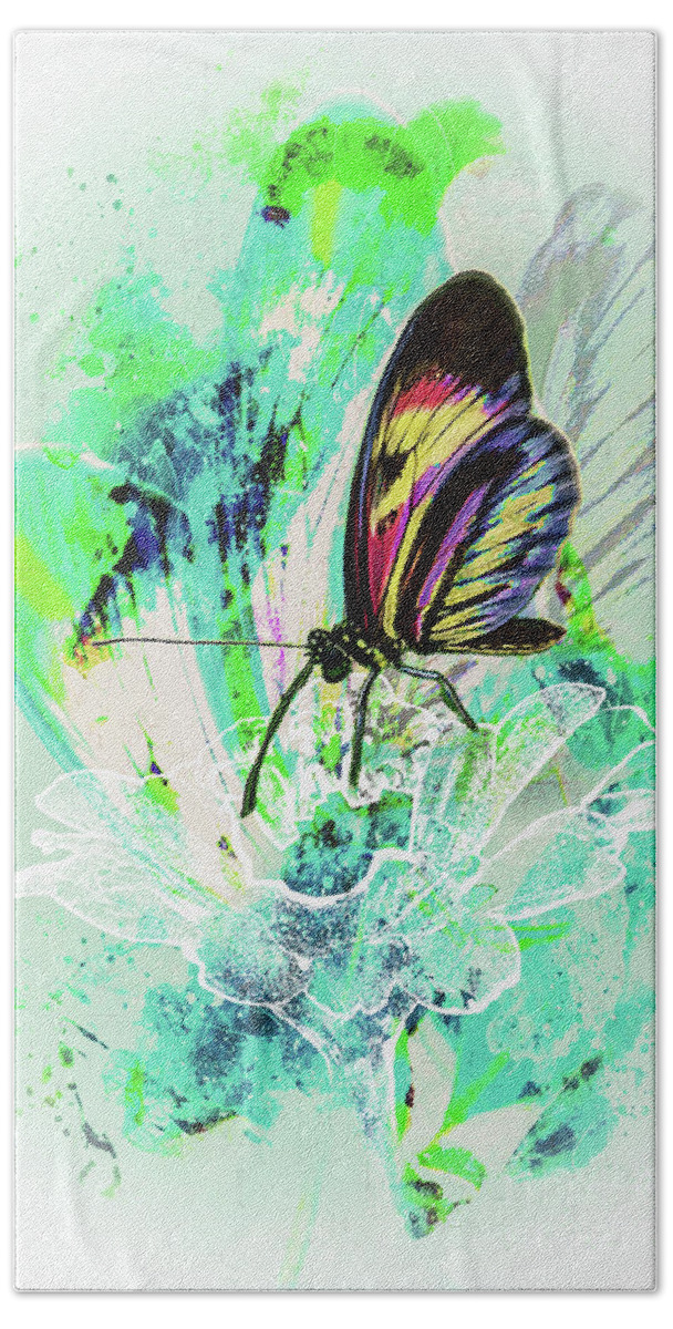 Digital Beach Towel featuring the digital art Small Butterfly by Anthony Ellis