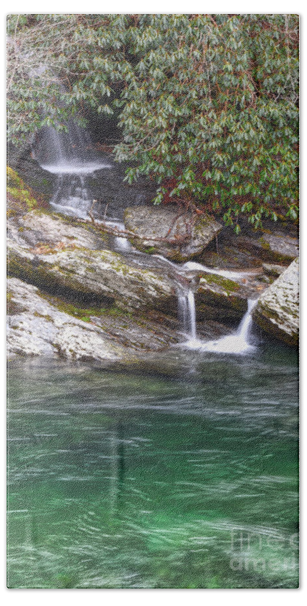 Waterfalls Beach Towel featuring the photograph Small Waterfalls 2 by Phil Perkins