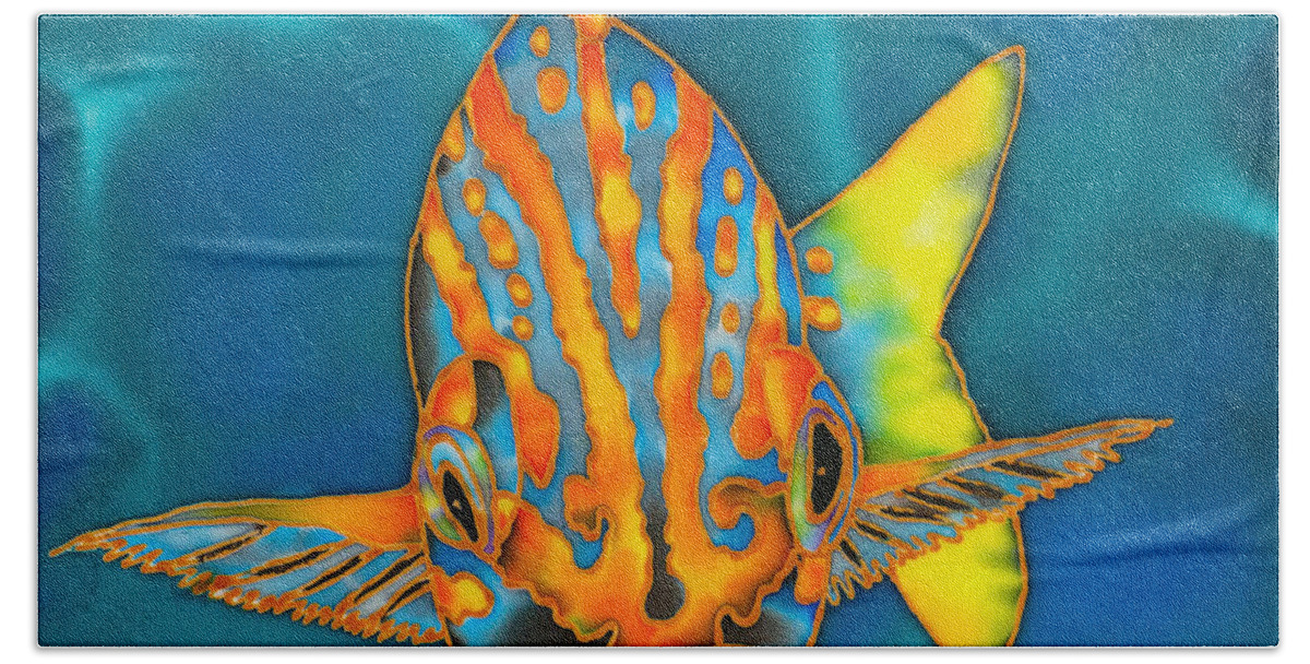 Smallmouth Grunt Fish Beach Towel featuring the painting Smallmouth Grunt Fish by Daniel Jean-Baptiste