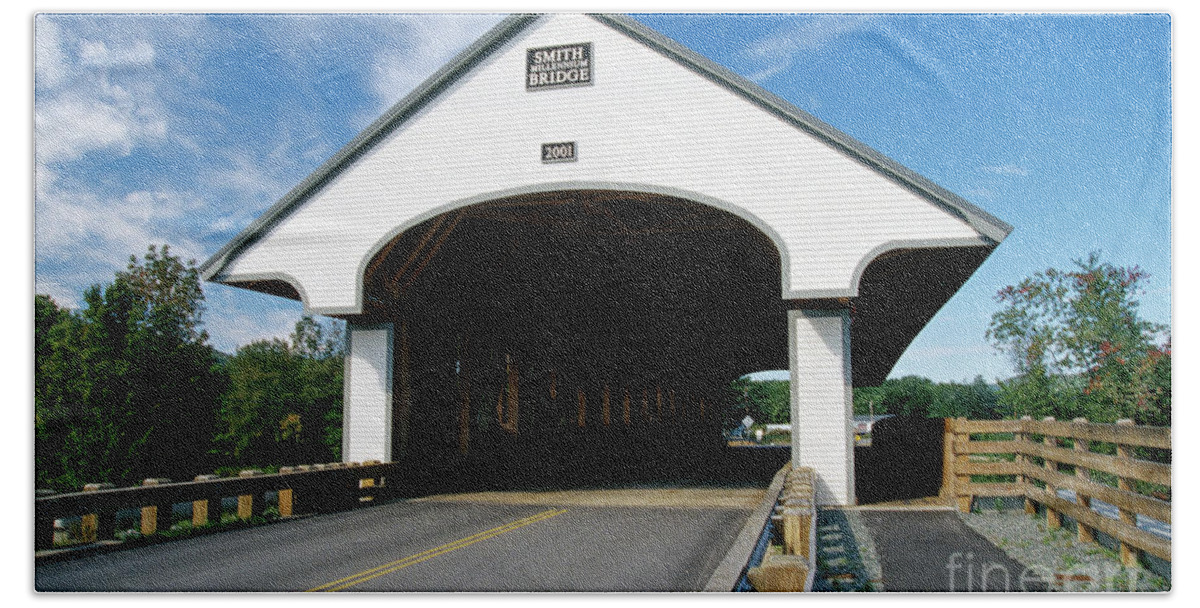 Bridge Beach Towel featuring the photograph Smith Covered Bridge - Plymouth New Hampshire USA by Erin Paul Donovan