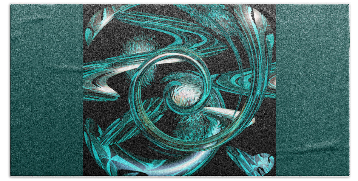 Digital Wall Art Beach Towel featuring the digital art Snakes Swirl Black by Ronald Mills