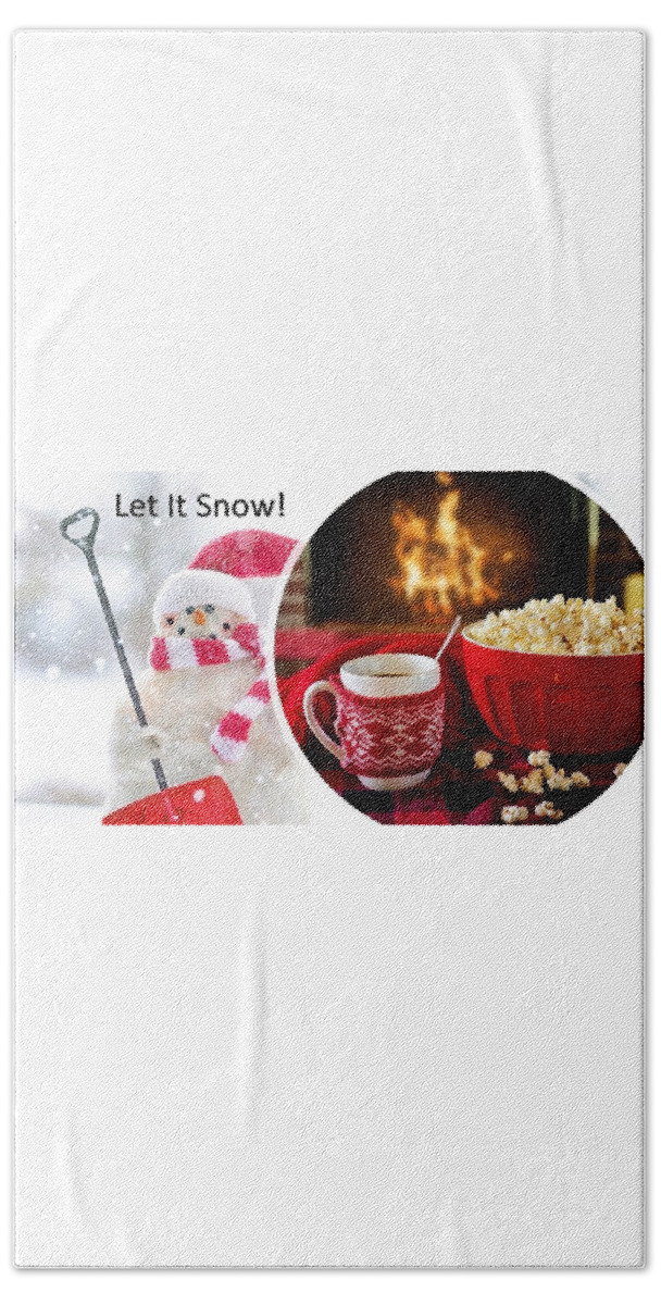 Snowman Beach Towel featuring the photograph Let It Snow by Nancy Ayanna Wyatt
