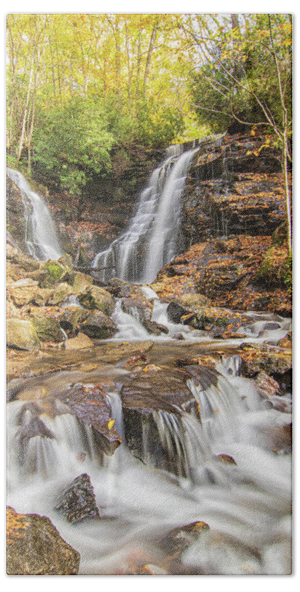 Soco Falls Beach Towel featuring the photograph Soco Falls - Cherokee Indian Reservation - Western NC by Bob Decker