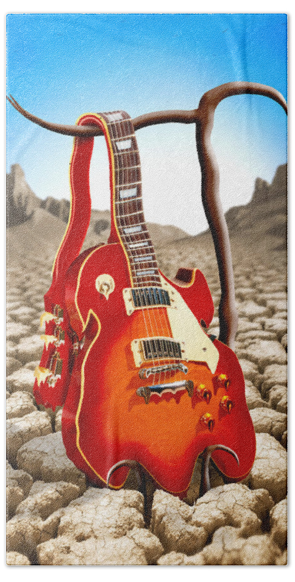 Rock And Roll Beach Towel featuring the photograph Soft Guitar by Mike McGlothlen
