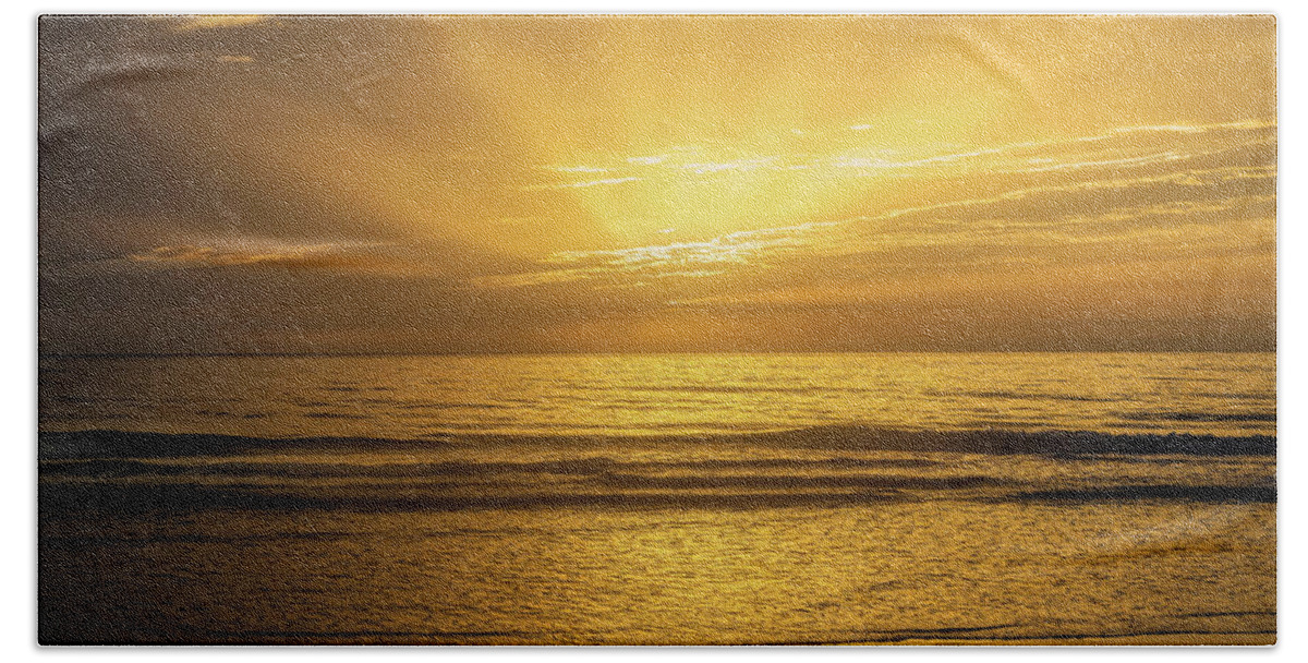 Beach Beach Sheet featuring the photograph Some Golden Daybreak by John M Bailey