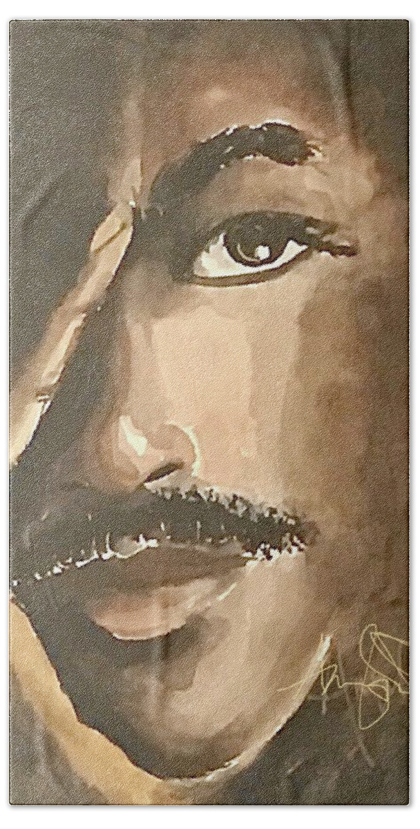  Beach Towel featuring the painting Soul of a Man by Angie ONeal