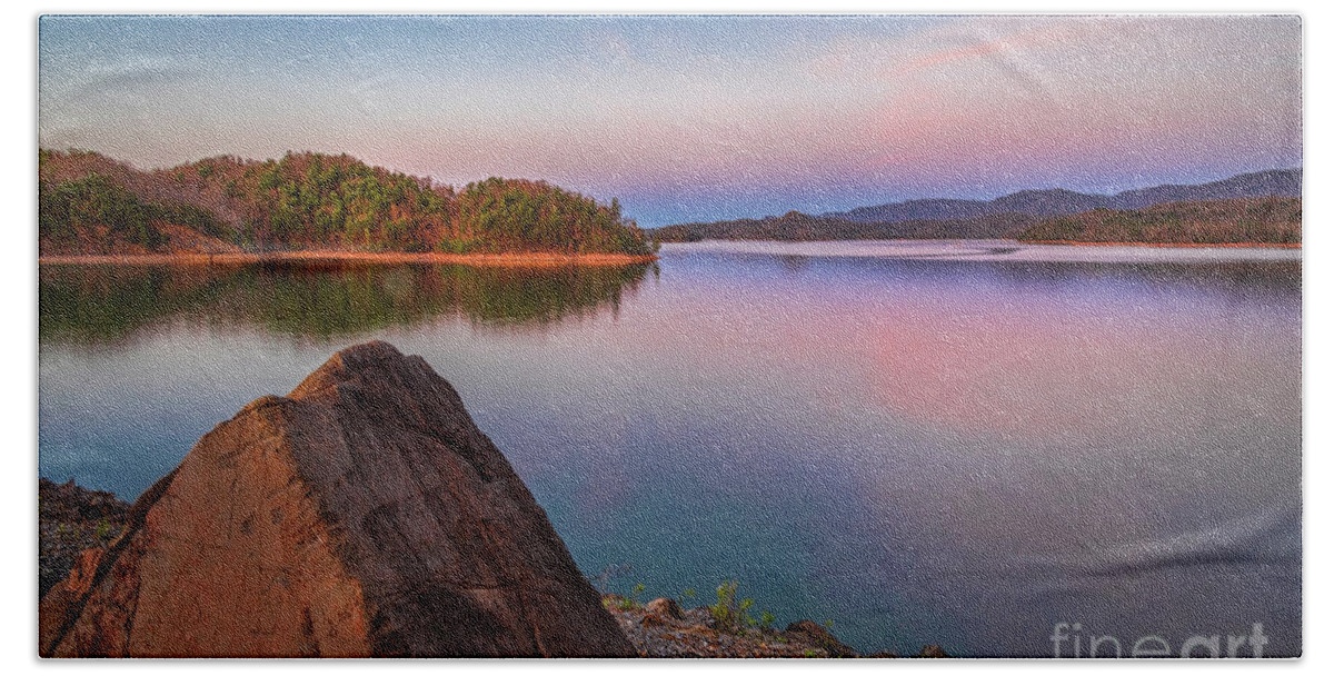 South Holston Beach Towel featuring the photograph South Holston at Sunset by Shelia Hunt