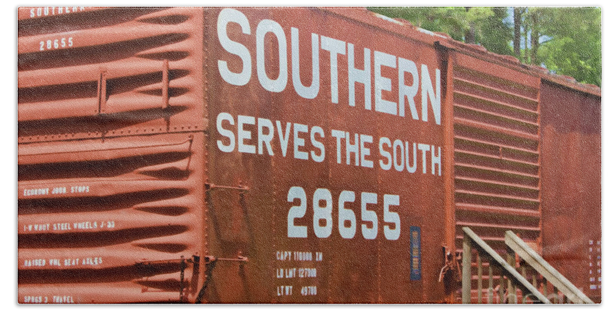 Railway Beach Sheet featuring the photograph Southern Serves the South Train by Roberta Byram