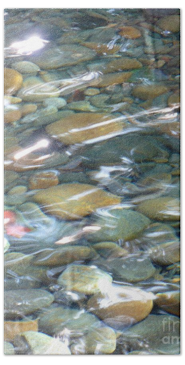 Water Beach Towel featuring the photograph Sparkling Water on Rocky Creek by Carol Groenen