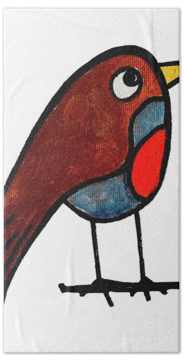  Beach Towel featuring the painting Sparrow by Oriel Ceballos