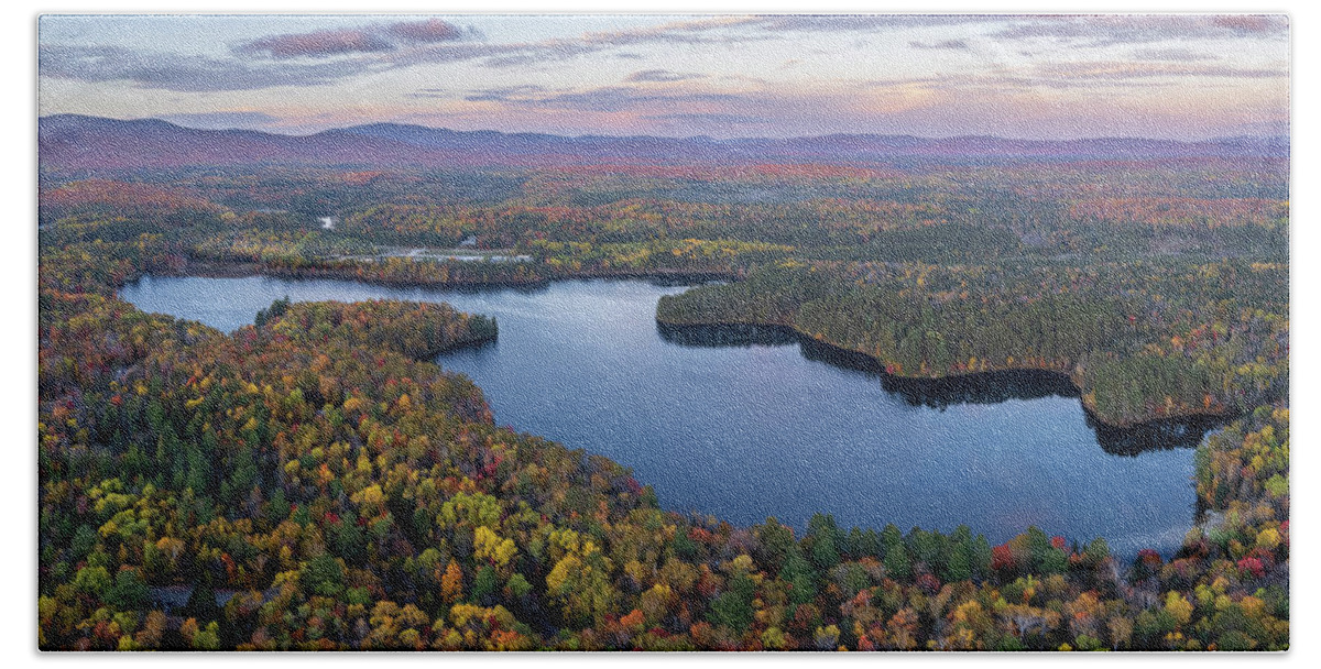  Beach Towel featuring the photograph Spectacle Pond at Sunset - Brighton, VT by John Rowe