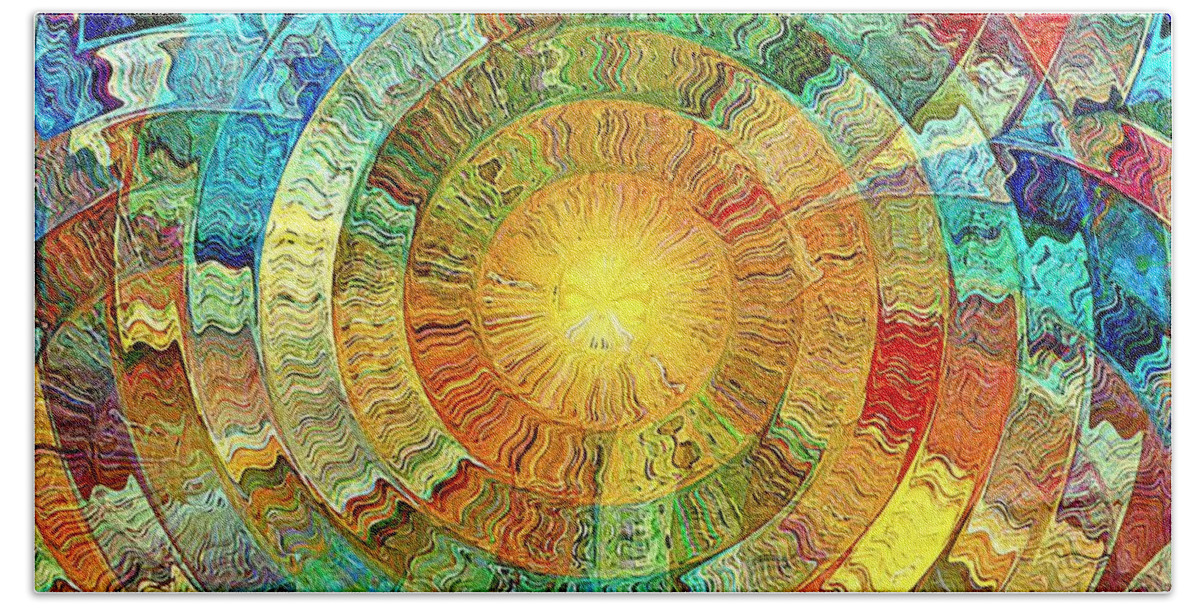 Sun Beach Towel featuring the digital art Spectral Sun by David Manlove