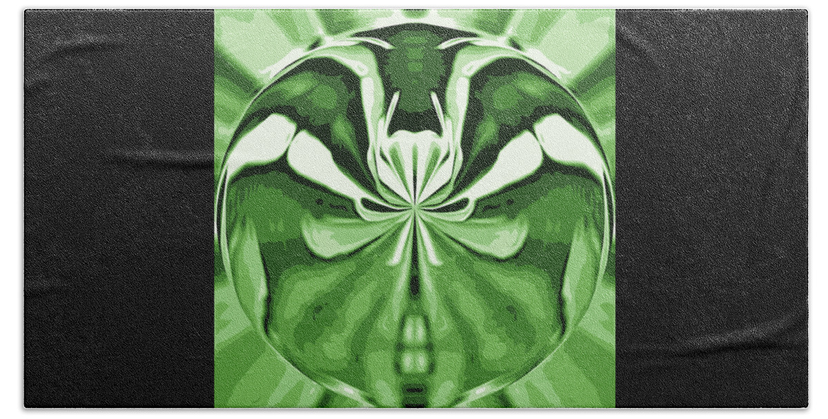 Spider Beach Towel featuring the digital art Spider Egg - Green by Ronald Mills