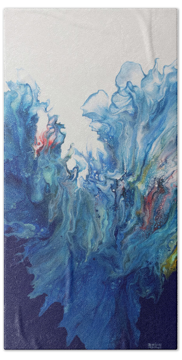 Abstract Beach Sheet featuring the painting Splash 2020 by Darice Machel McGuire