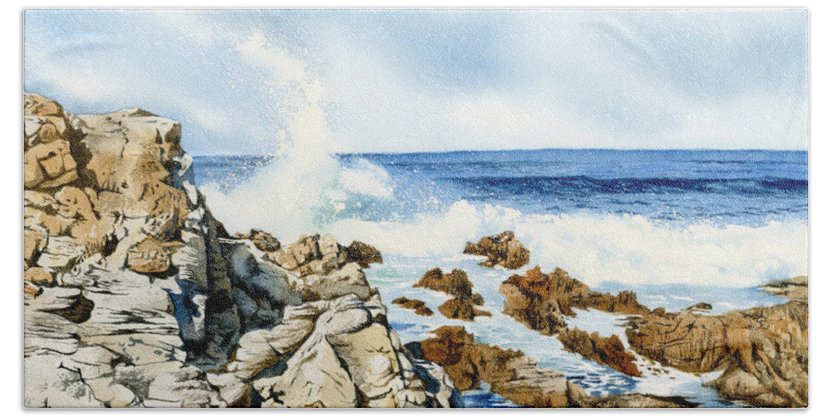 Water Beach Towel featuring the painting Splish, Splash by Espero Art