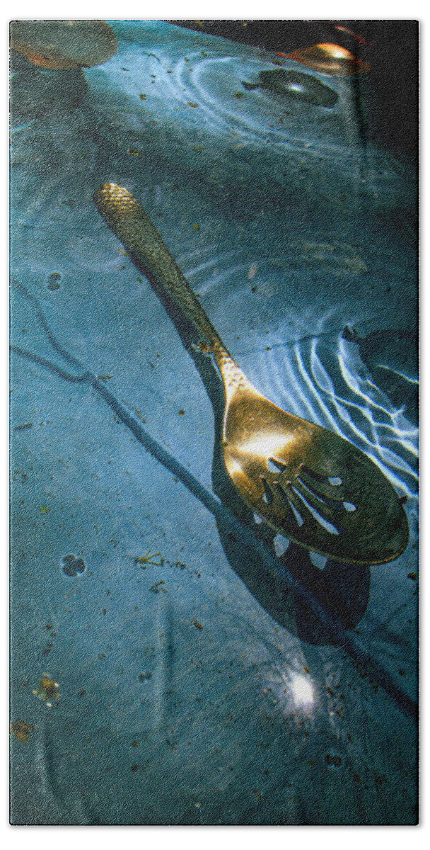 Texas Beach Towel featuring the photograph Spoon in Pool by W Craig Photography