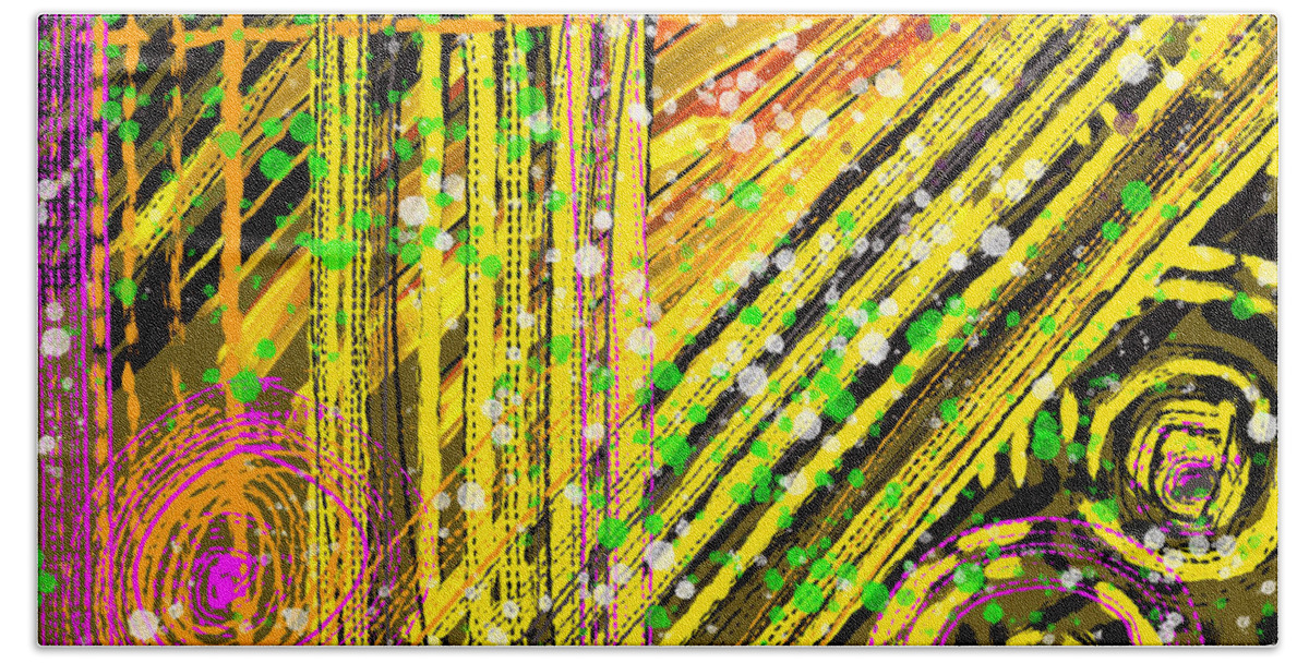 Abstract Beach Towel featuring the digital art Sporadic DNA by Susan Fielder