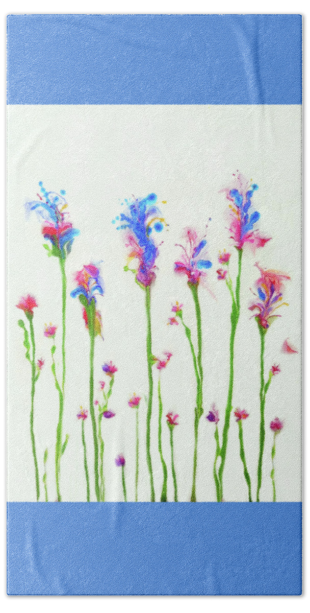 Colorful Beach Towel featuring the painting Spring Flowers1 by Deborah Erlandson