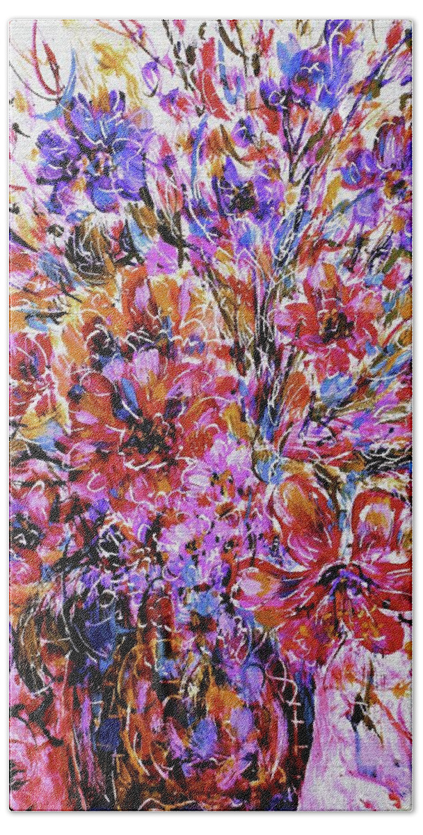 Flowers Beach Towel featuring the painting Spring Joy by Natalie Holland