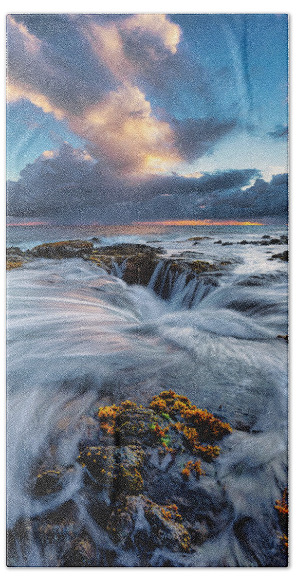 Hawaii Beach Towel featuring the photograph Spring Sunset in Hawaii by Christopher Johnson