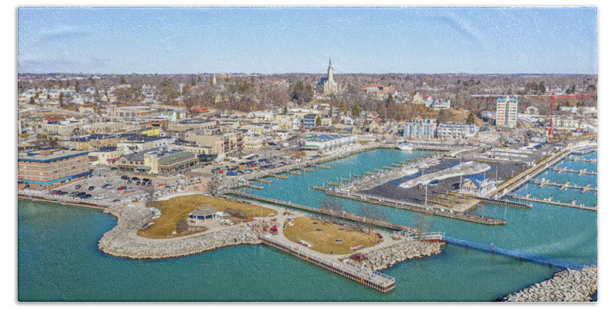 Aerial Beach Sheet featuring the photograph Spring Time Aerial in Port by James Meyer