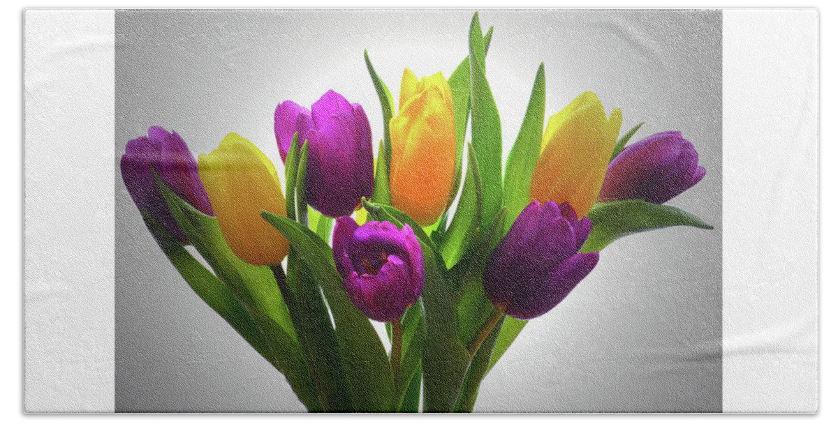 Tulips Beach Towel featuring the photograph Spring Tulips by Terence Davis