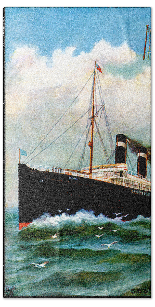 Paul Beach Towel featuring the painting SS Saint Paul Cruise Ship by Unknown