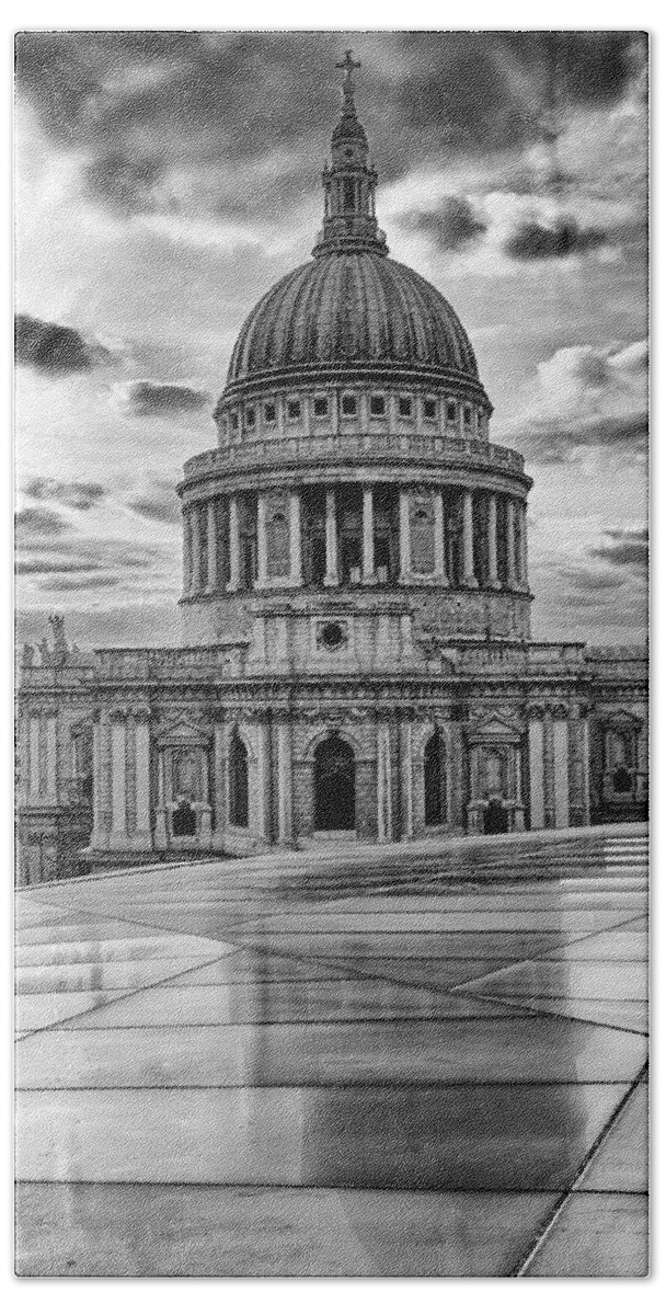 St Paul’s Cathedral Beach Towel featuring the photograph St Pauls Cathedral London UK by John Gilham