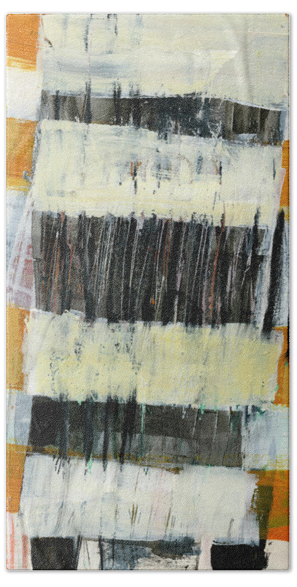 Abstract Art Beach Towel featuring the painting Stacked Stripes #4 by Jane Davies