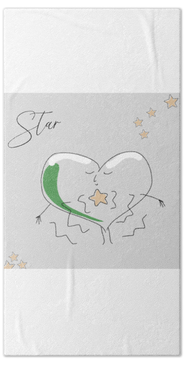 Star Beach Towel featuring the drawing Star by J Lyn Simpson