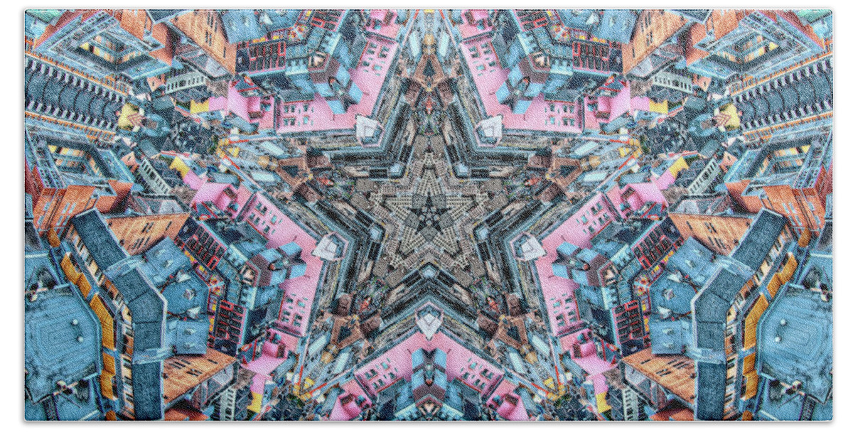 Star Beach Towel featuring the digital art Star City by Phil Perkins