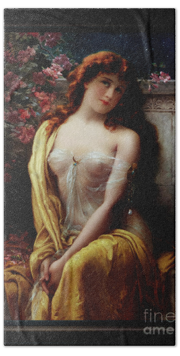 Starlight Beach Towel featuring the painting Starlight by Emile Vernon Classical Fine Art Old Masters Reproduction by Rolando Burbon