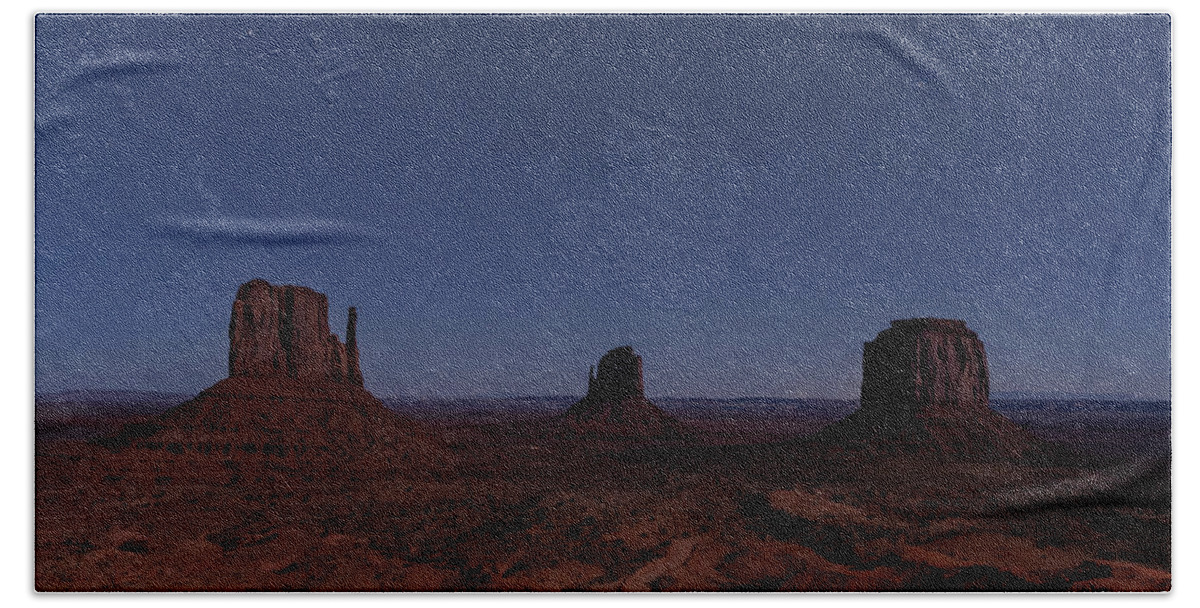 Monument Valley Beach Towel featuring the photograph Starry Monuments by Margaret Pitcher