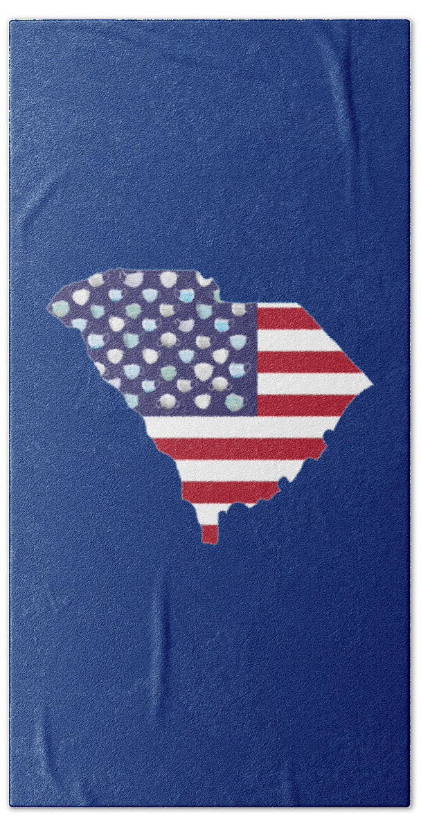 Digital Beach Towel featuring the digital art State of South Carolina by Fei A