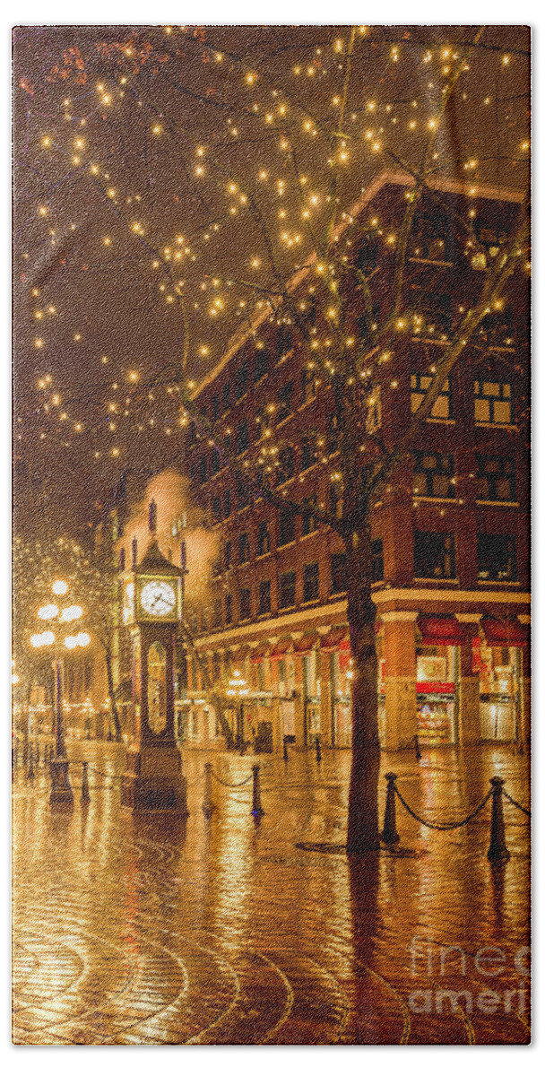 British Columbia Beach Towel featuring the photograph Steam Clock, Gastown, Vancouver, BC, Canada by Michael Wheatley