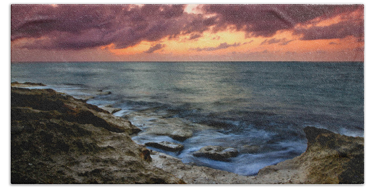 Sunset Beach Towel featuring the photograph Stepping Stones by Montez Kerr