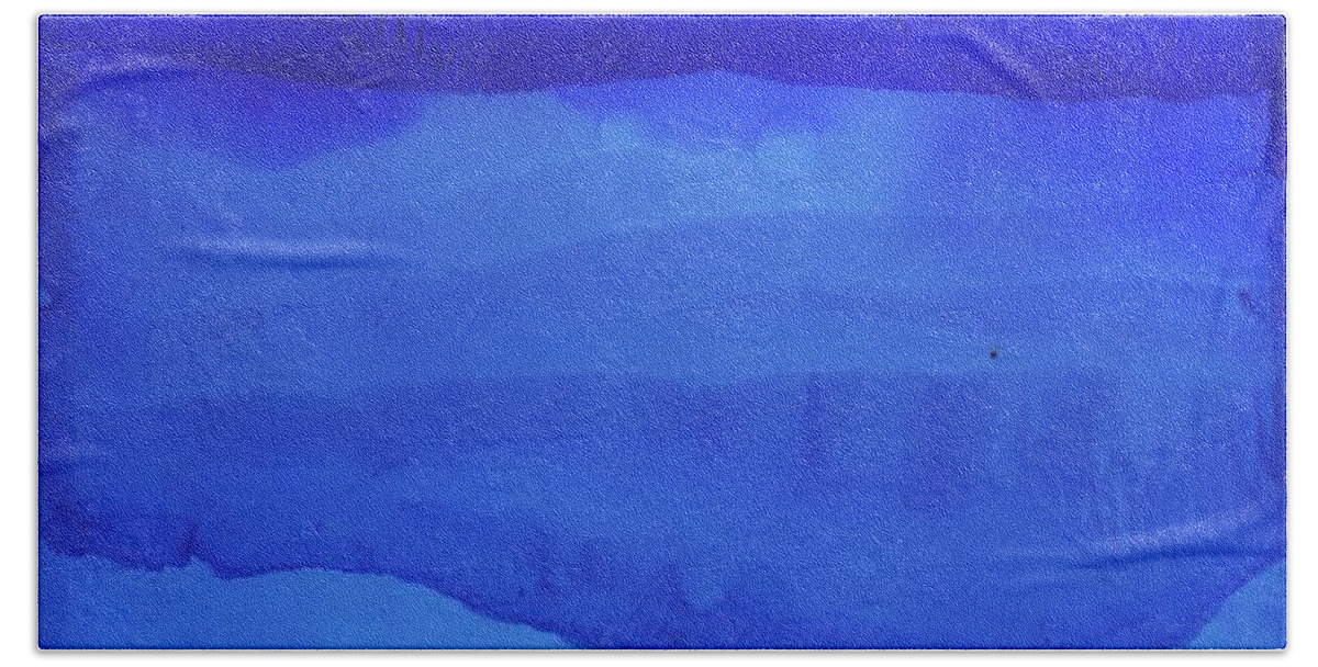 Abstract Beach Towel featuring the painting Still Waters by Christy Sawyer