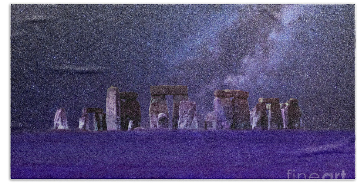 Stone Henge Beach Towel featuring the photograph Stonehenge looking moody by Terri Waters