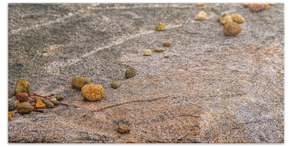 New Hampshire Beach Towel featuring the photograph Stones On A Boulder by Jeff Sinon