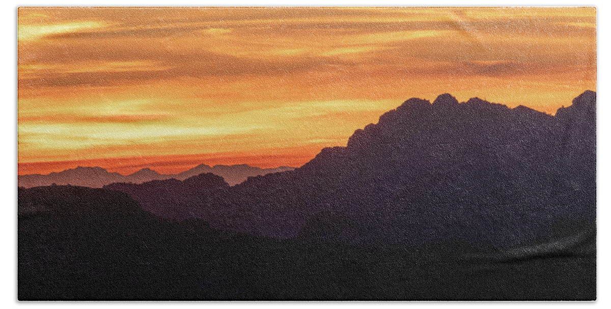 American Southwest Beach Towel featuring the photograph Striated Skies by Rick Furmanek